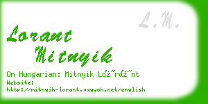 lorant mitnyik business card